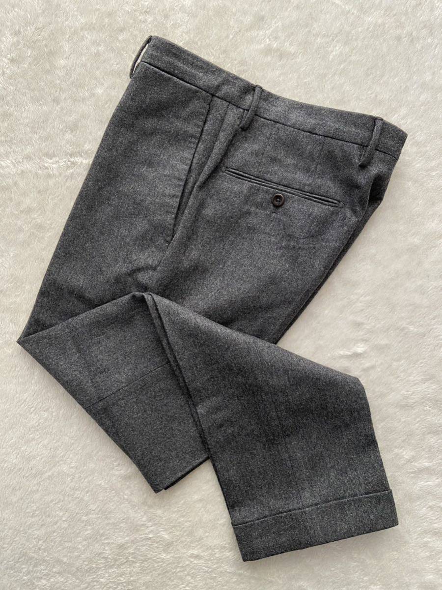 秋冬 INCOTEX size46 ウールスラックス メンズ グレー パンツ インコ