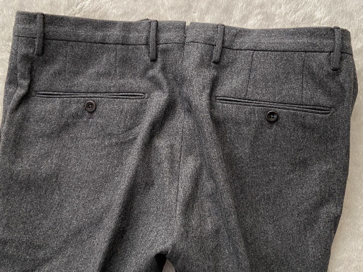 秋冬 INCOTEX size46 ウールスラックス メンズ グレー パンツ インコ