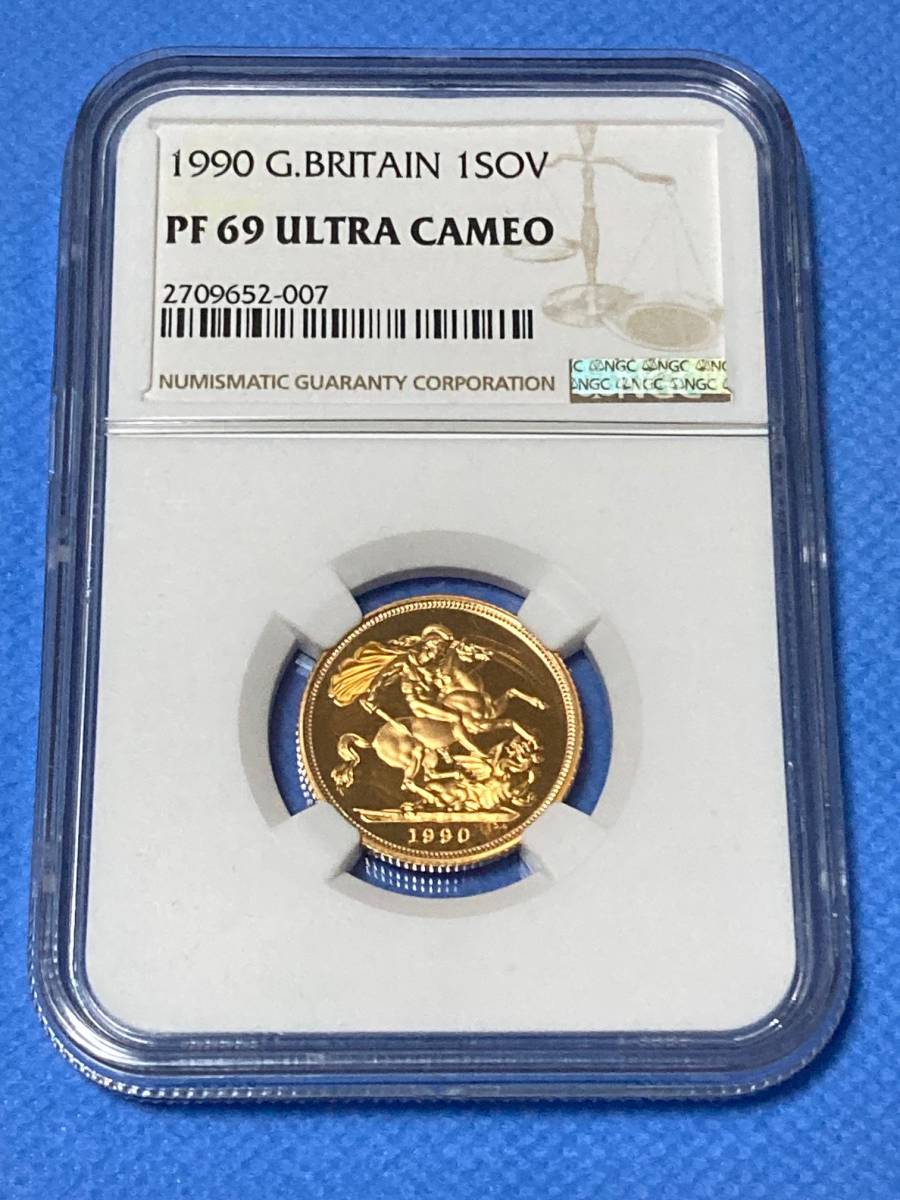 準最高鑑定！！】1990年イギリス ミドルエリザベス1ソブリン金貨 NGC