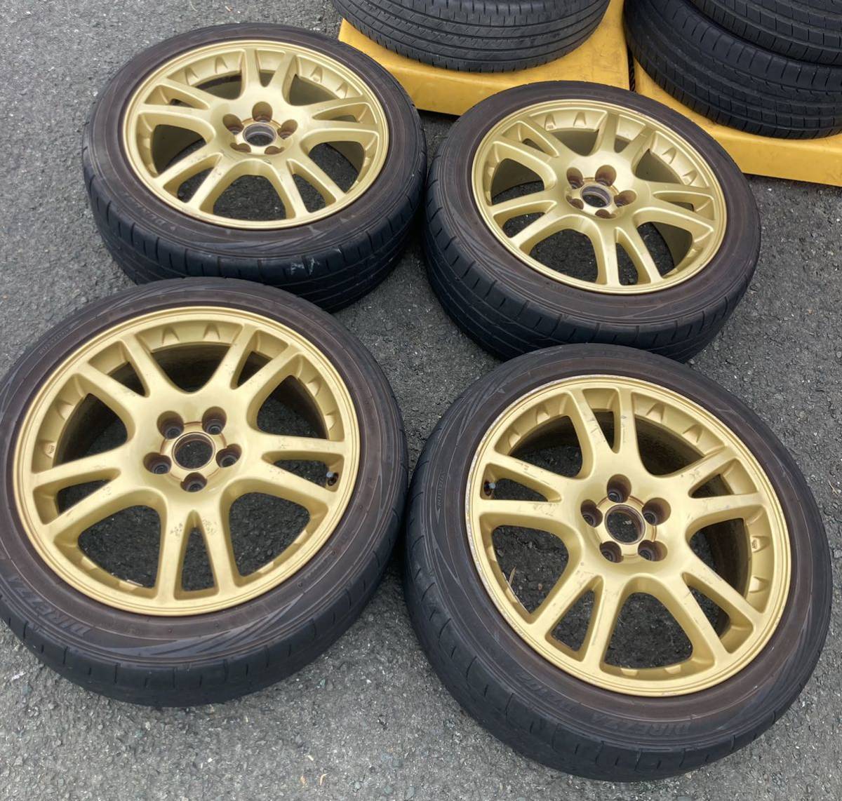 愛知 スバル 純正 GDB インプレッサ WRX STI タイヤ ホイール　7.5JJ+53 5穴　2019 225/45R17 17 ブレンボ　セリカ　86 dz102 ダンロップ スバル インプレッサ ＷＲＸ 8.8万Km (愛知県)[647]の中古車 4個セット