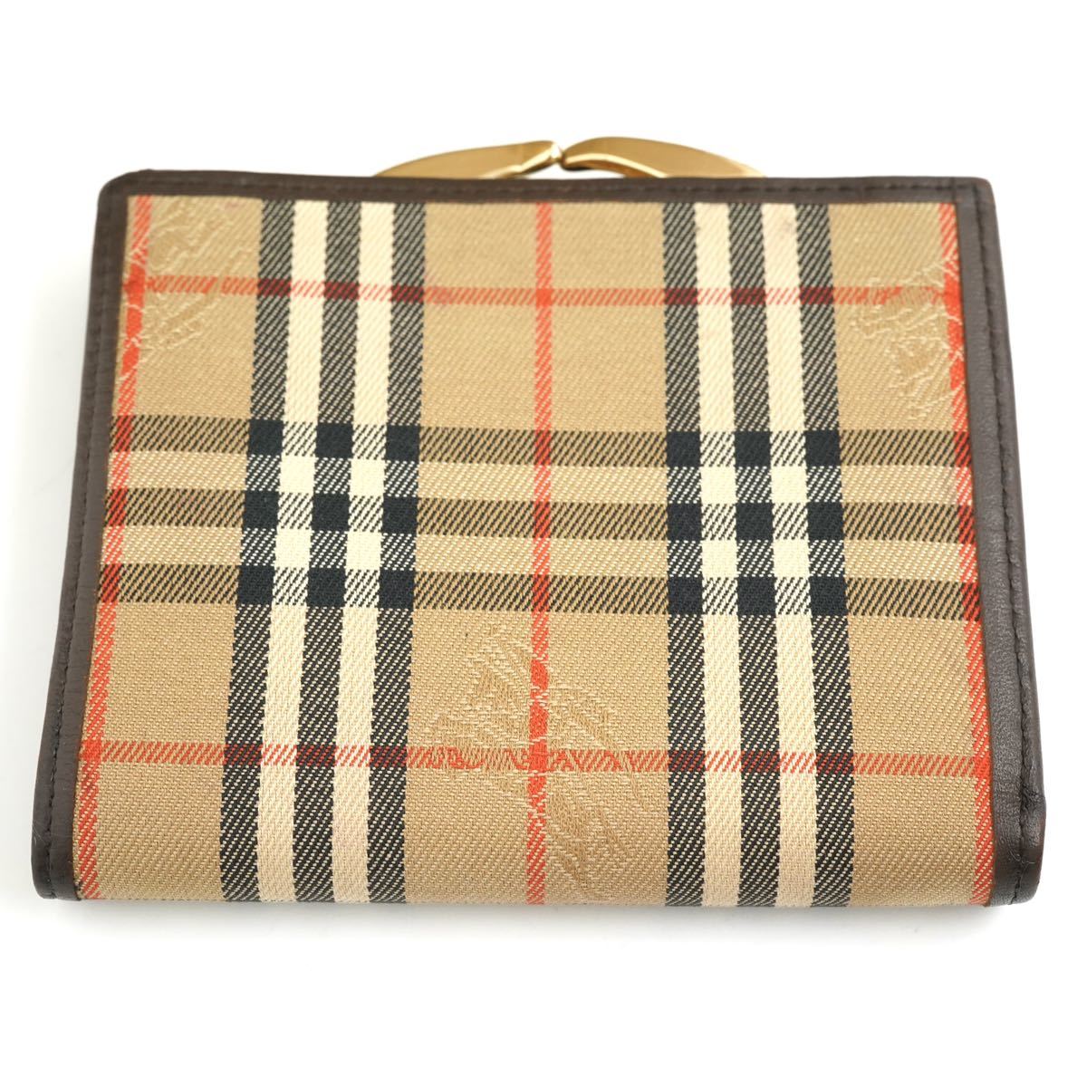 極上品 現行】Burberry ミニ財布 がま口 ノバチェック ホースロゴ