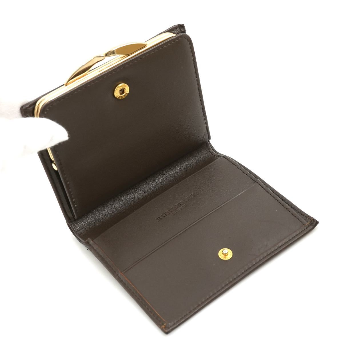 極上品 現行】Burberry ミニ財布 がま口 ノバチェック ホースロゴ