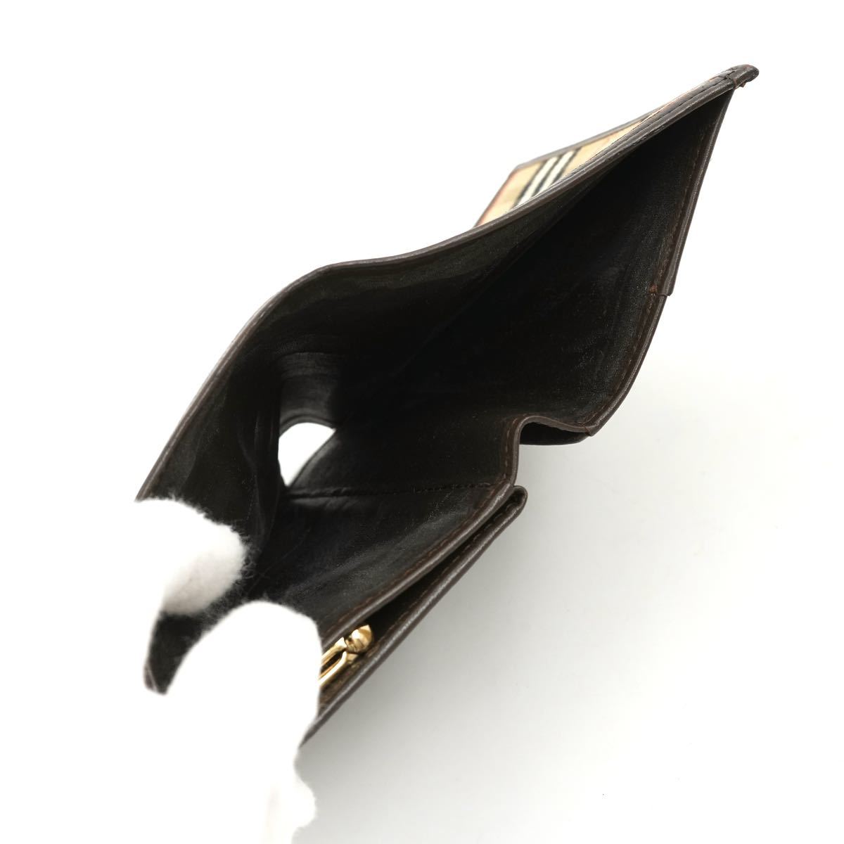 極上品 現行】Burberry ミニ財布 がま口 ノバチェック ホースロゴ