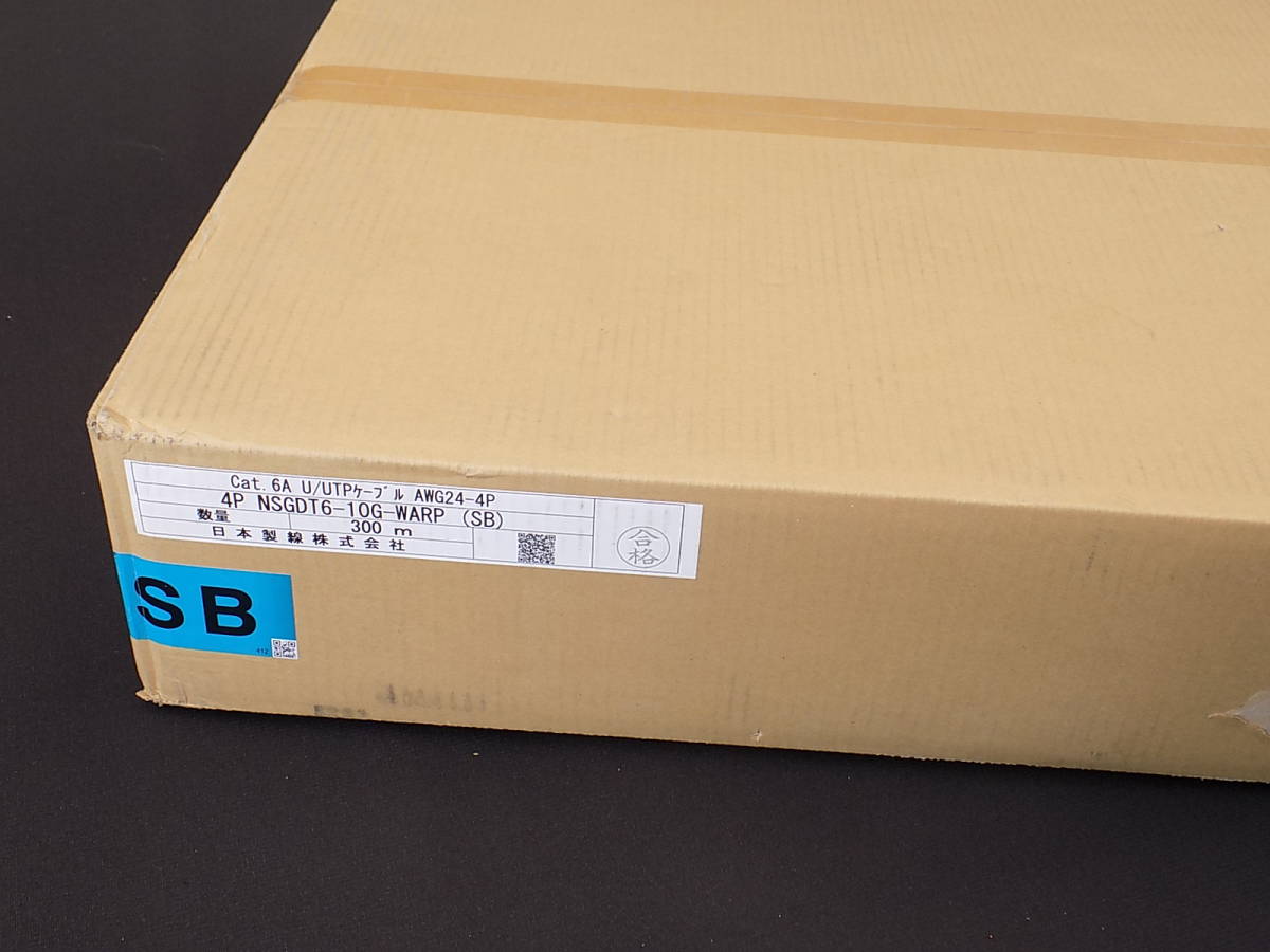 日本製線 10GBASE-T対応 Cat.6A U/UTP スタンダードケーブル 4P NSGDT6-10G-WARP SB 300m巻 水色 ...