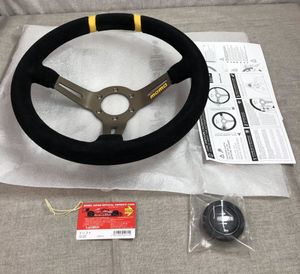 中古 美品 momoステアリング MOD78 レッドスエード（MOMO スエードの 