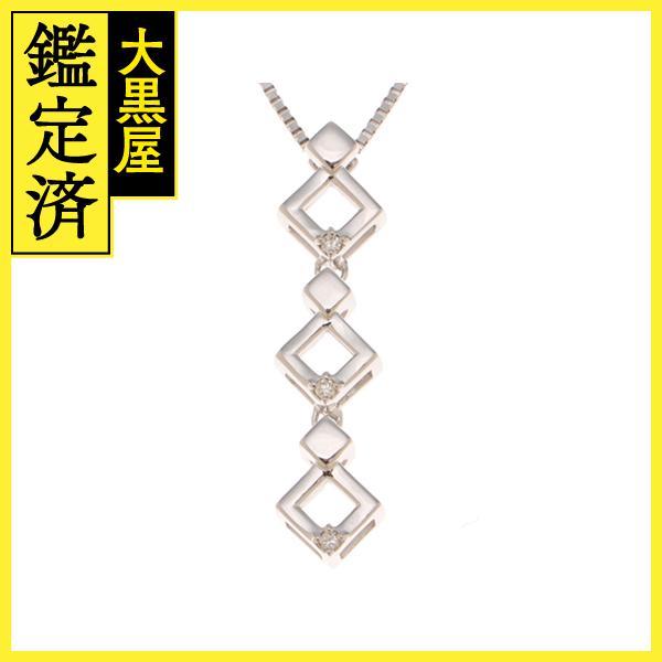 新品未使用 ダイヤモンド ステーションネックレス K18WG 1.5カラット 