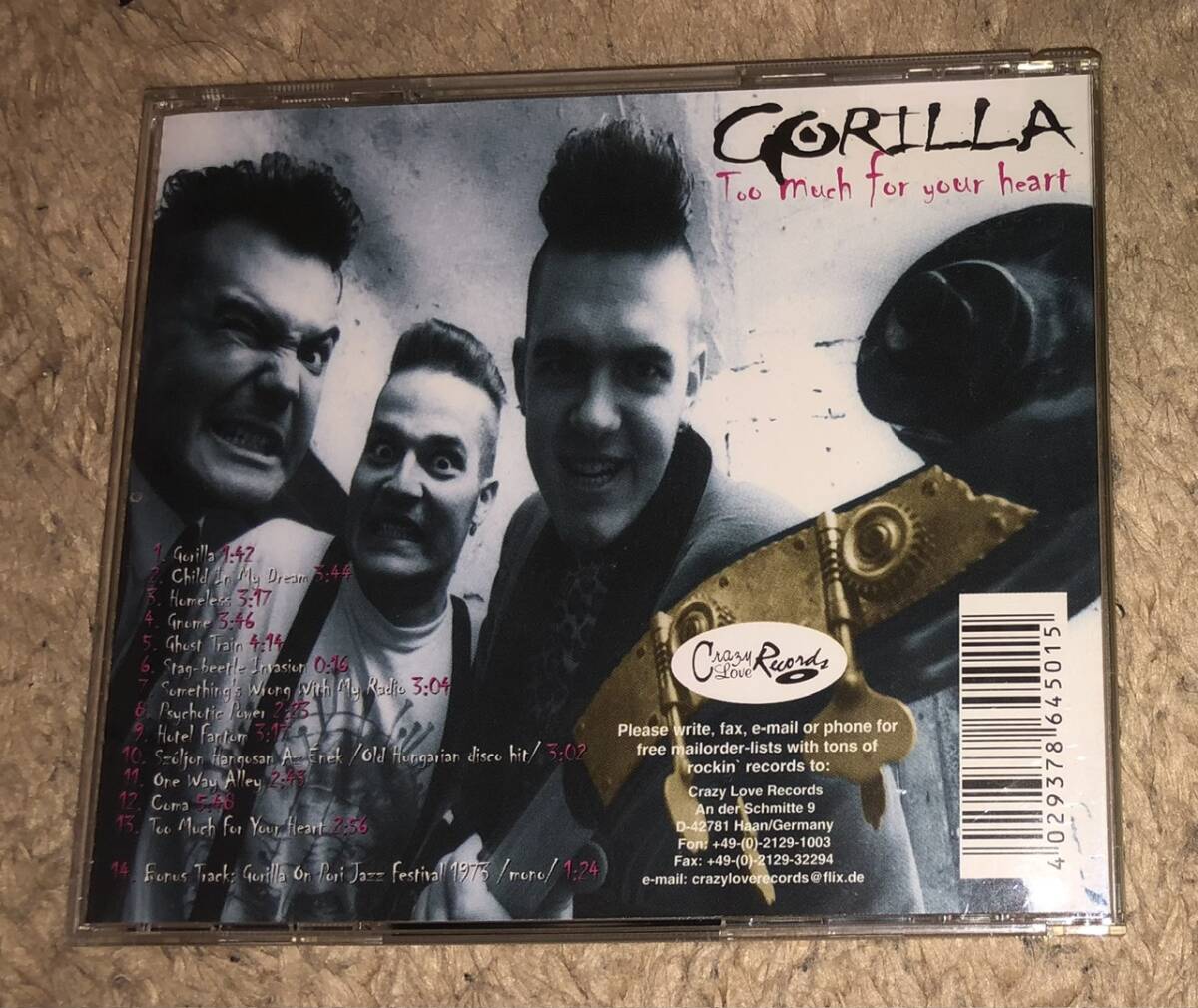 ☆名盤☆ハンガリー産☆クラブヒッツ☆GORILLA 1st CD☆サイコビリー