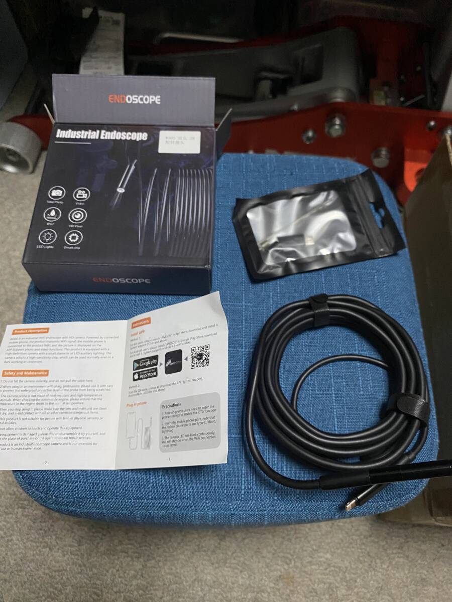 内視鏡カメラ 200万画素 3mケーブル スマホ対応　wifi接続ファイバースコープ8mm　録画可能　IP67防水LEDライト照度調節可能_1
