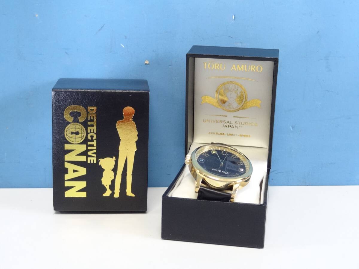 未使用 Detective × 名探偵コナン 腕時計 安室透モデル USJ限定 電池