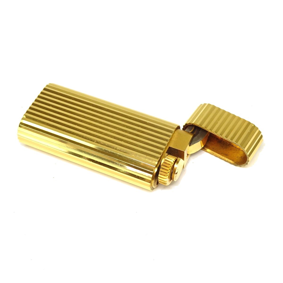 ☆E2539 カルティエ ショート ガスライター ゴールドカラー Cartier 