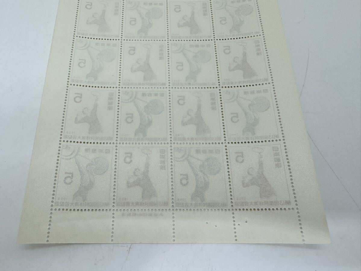 ◇未使用保管品 1958年 第13回国民体育大会記念 1シート 5円×20枚