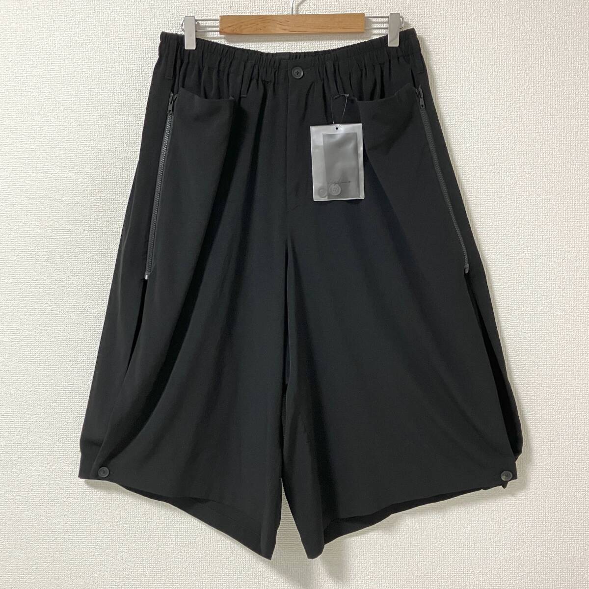 Yohji Yamamoto Pour Homme ワイド ジップ 変形 ショートパンツ 黒 3