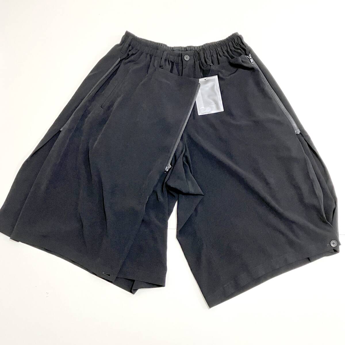 Yohji Yamamoto Pour Homme ワイド ジップ 変形 ショートパンツ 黒 3