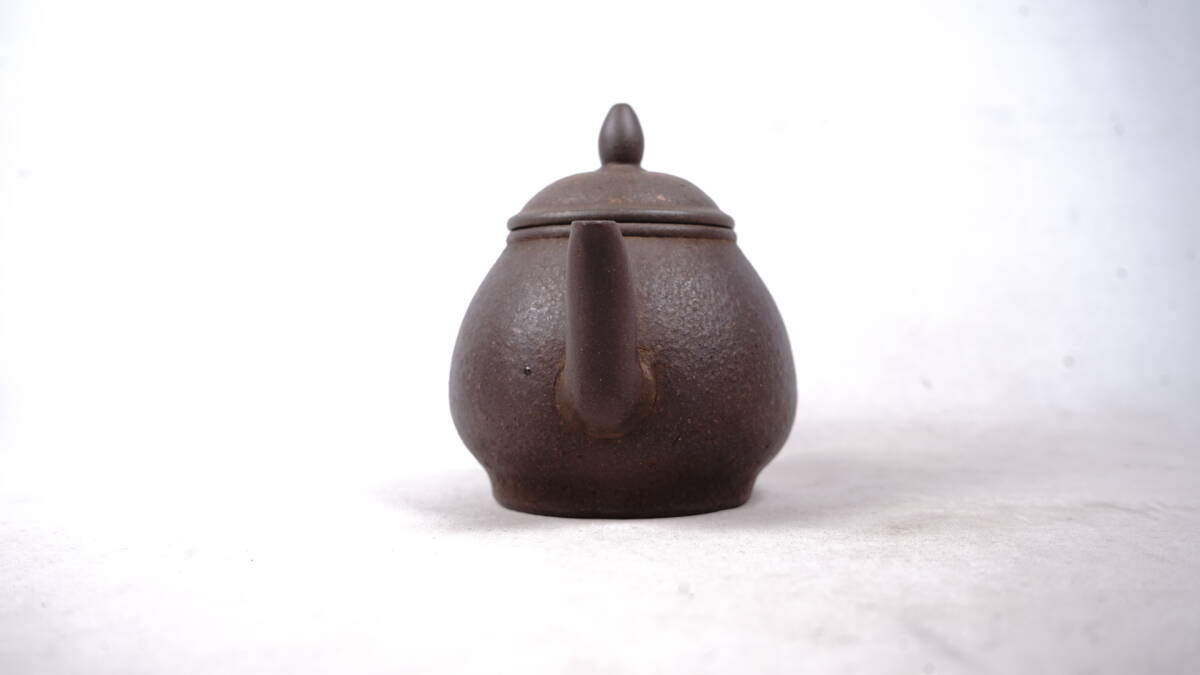 0906-7 朱泥急須 底款刻吟花咏月品竹評茶 茶道具 煎茶道具 中国古美術