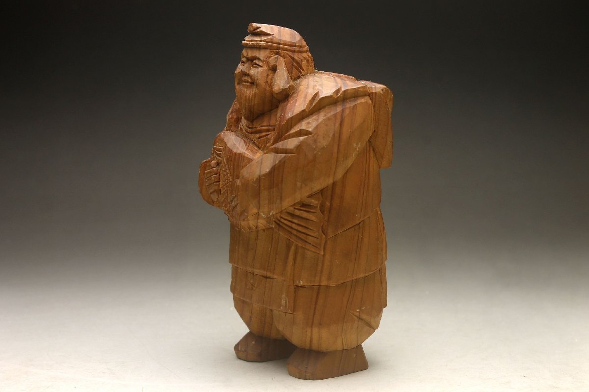 余韻】 時代物 大黒 恵比寿像☆仏教 仏像 自念仏 縁起物 五穀豊穣＜同 