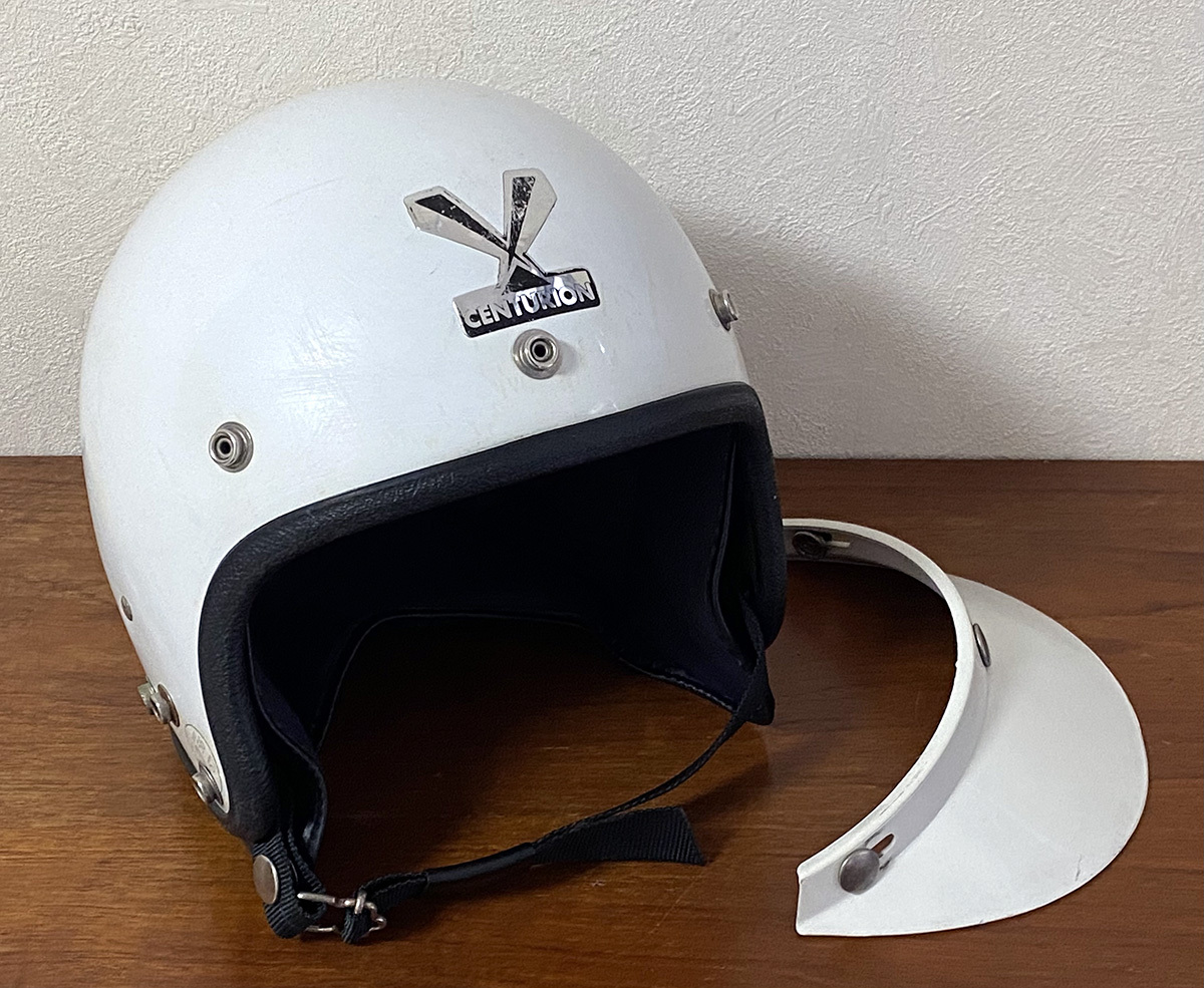 1973年製ハーレー 純正ヘルメット　ジェットヘルメット　ビンテージ 1973年 英国 CENTURION ジェットヘルメット 純正バイザー