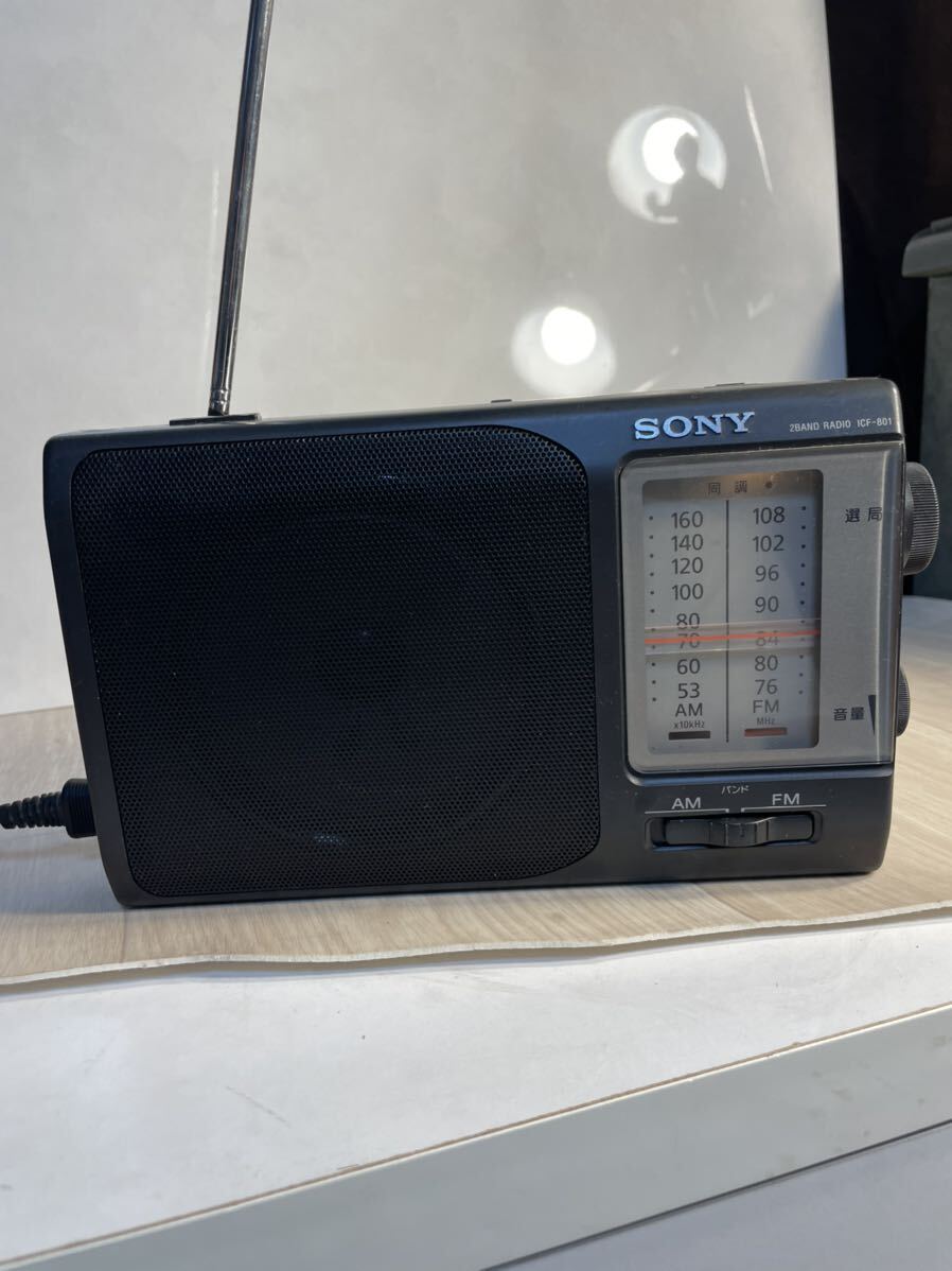 SONY 2BAND RADIO ICF-801 ソニー ラジオ 通電確認済 動作確認済 昭和