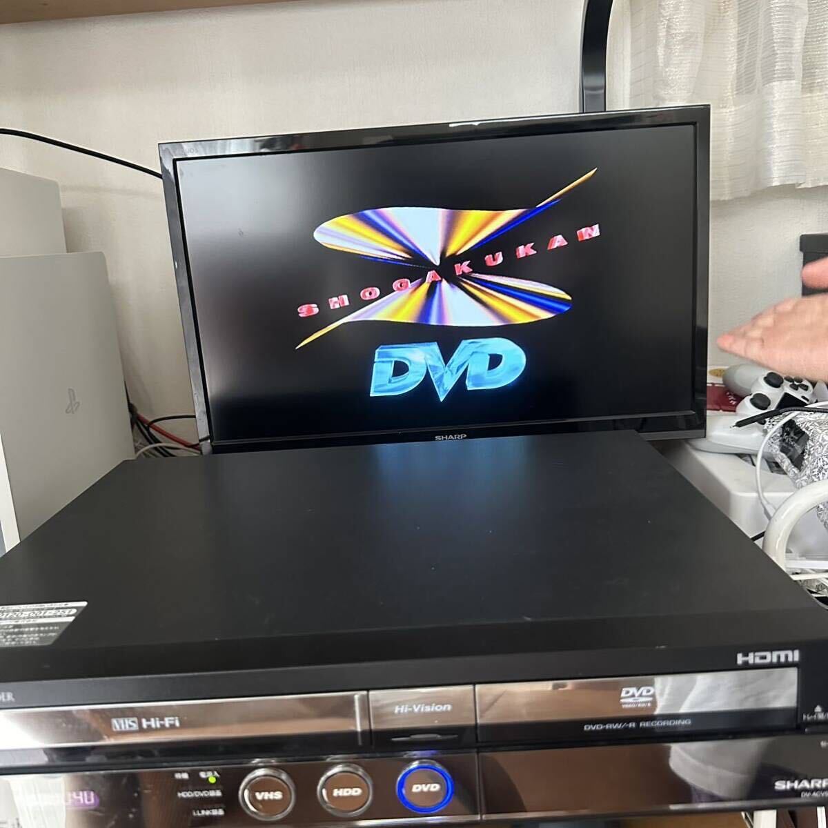 再生確認済みSHARP シャープ AQUOS DVD・VHS一体型レコーダー DV-ACV52