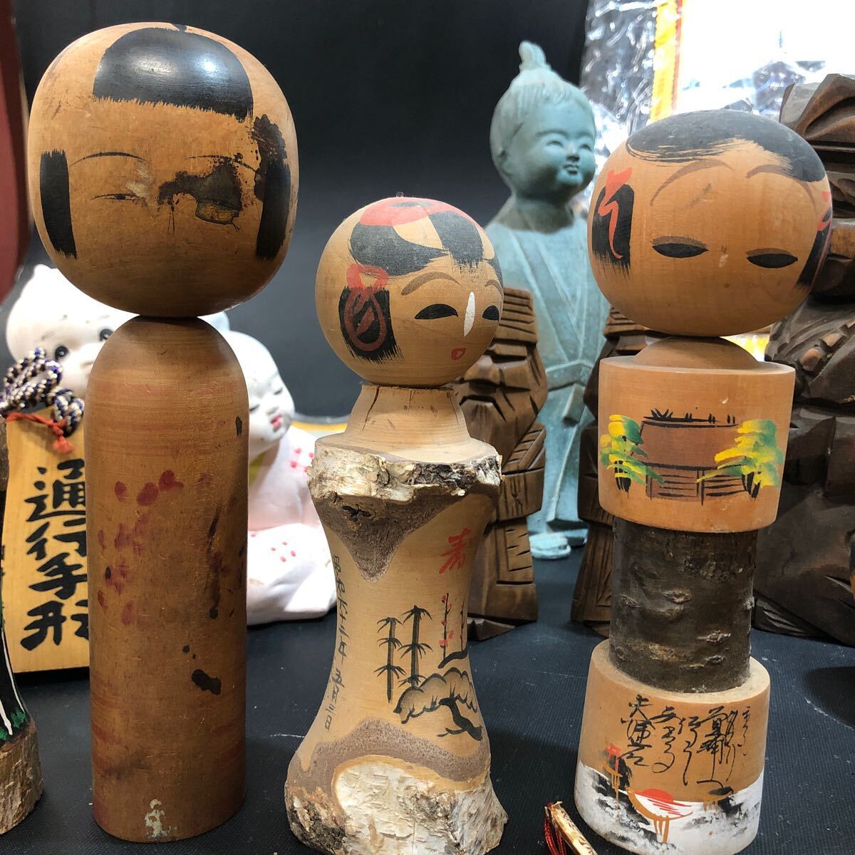 1741 【宝箱】 Japanese Souvenirs 和風置物 こけし/ガラス作品/神様