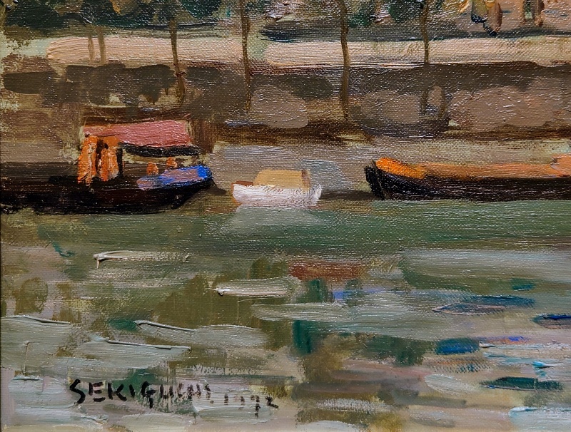 真作保証 伝説の画家 関口俊吾「セーヌ」油彩 6号 名鑑600万 1971年作