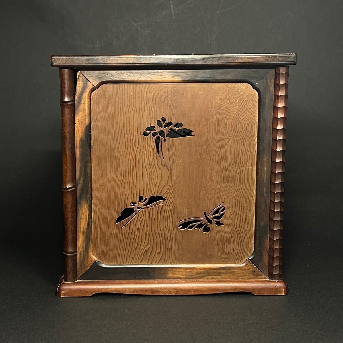 飾棚　唐木製　細工透彫　唐物　 茶箱　煎茶棚　 煎茶器局　煎茶道具　小箪笥　時代物　 _3