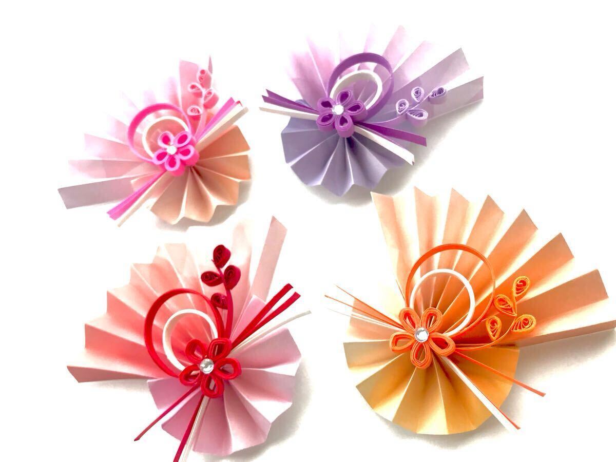 【お正月飾りB】 お正月 パーツ 花 ペーパークイリング ペーパーフラワー ボタニカル ハンドメイド クイリング 折り紙_1