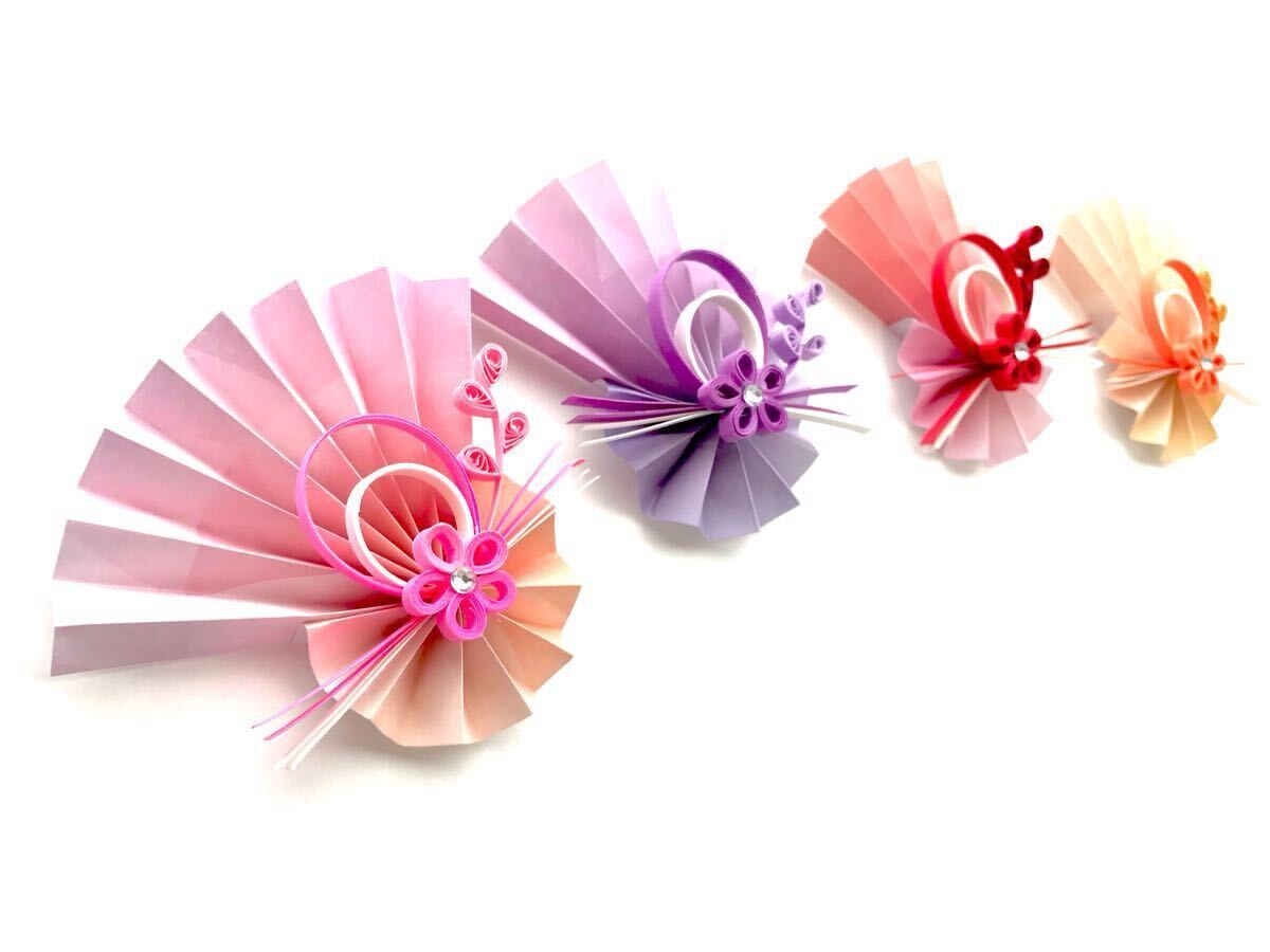 【お正月飾りB】 お正月 パーツ 花 ペーパークイリング ペーパーフラワー ボタニカル ハンドメイド クイリング 折り紙_3