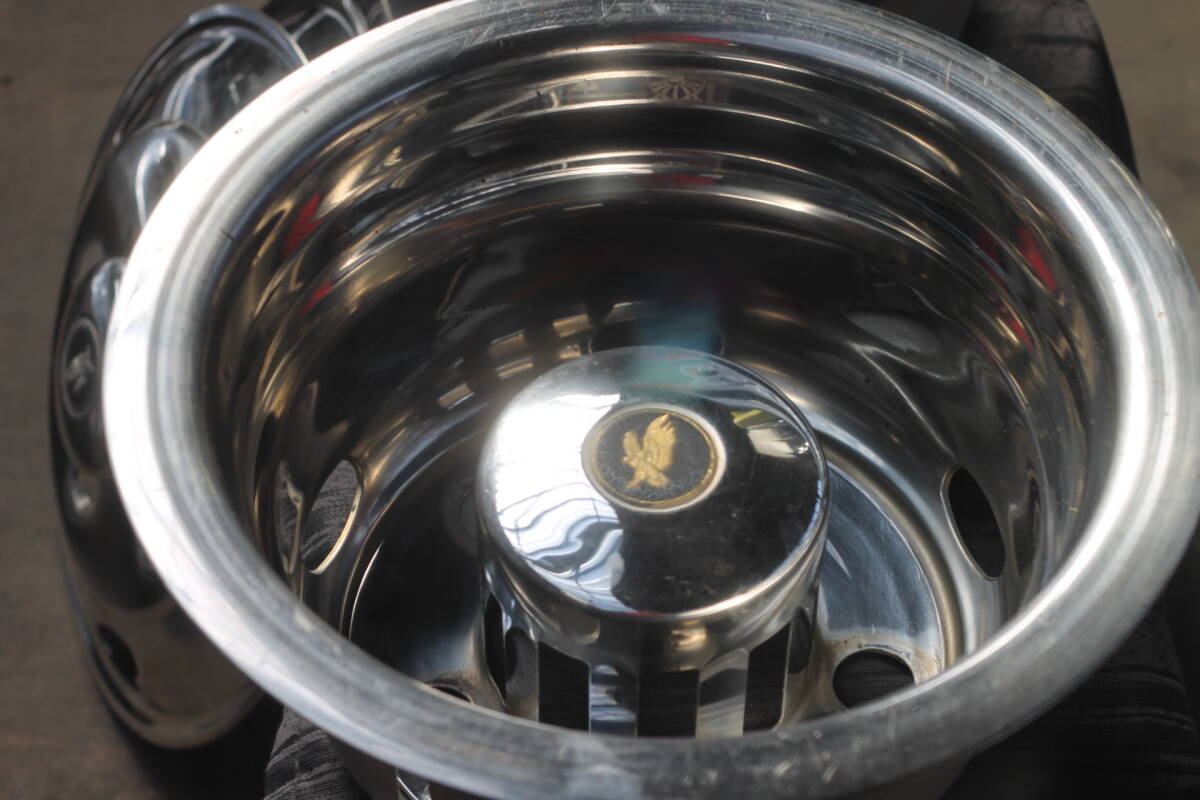 #3540 ISUZUいすゞ エルフ１６インチ５穴 ステンレスホイールライナーセット ブラックイーグル ジェットイノウエ JET INOUE ＃デコトラ_9