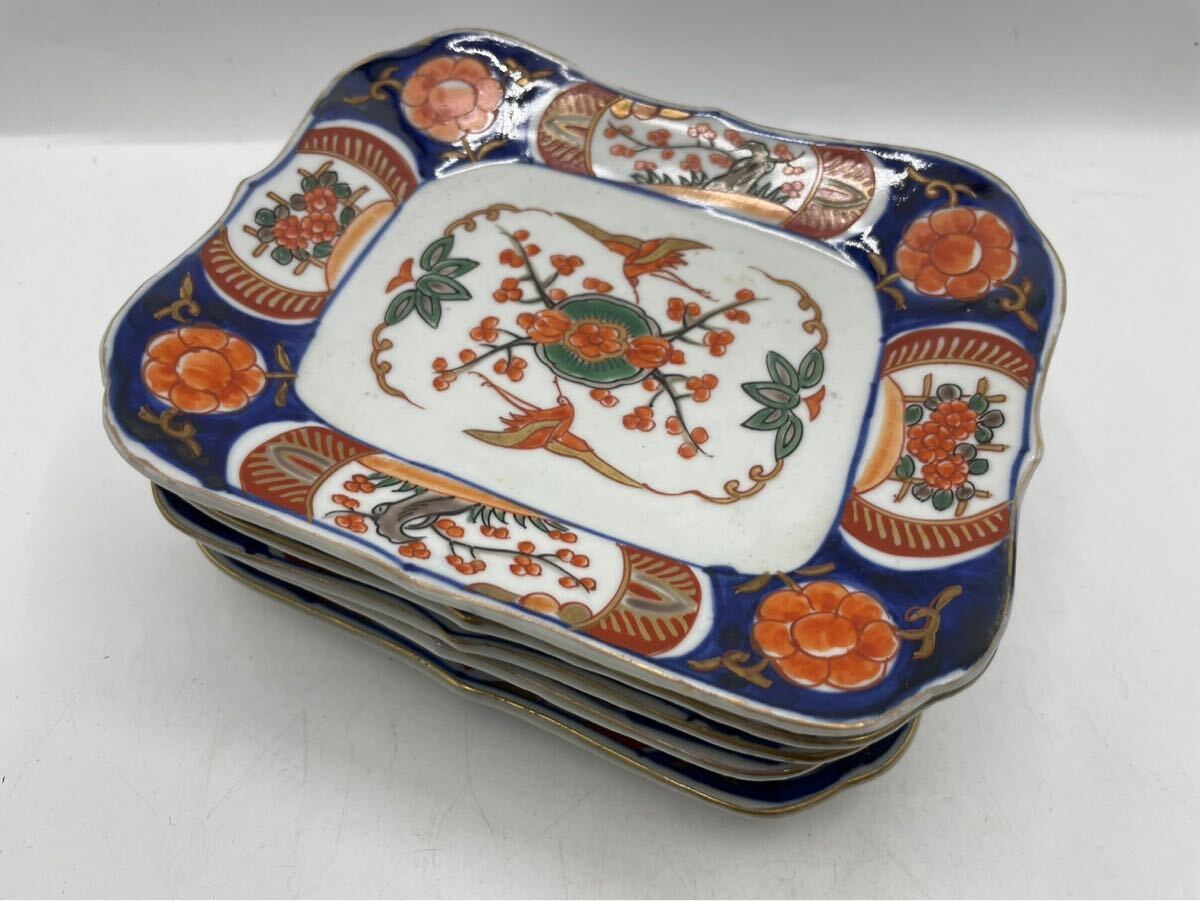 古伊万里 角皿 有田焼 色絵 5枚セット メルカリ - 正角皿 有窯 金彩