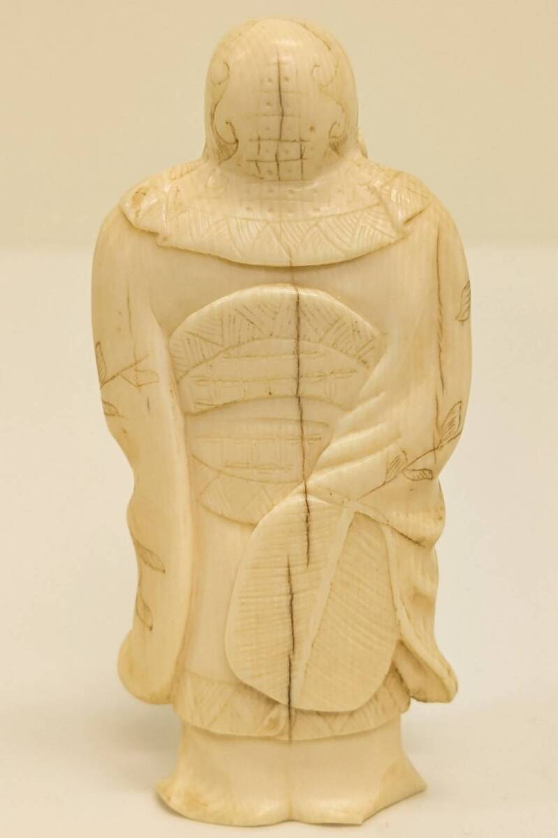 ☆七福神 寿老人? 置物 象牙風 在銘☆高さ約7.6cm 重さ62.4g☆東洋 牙