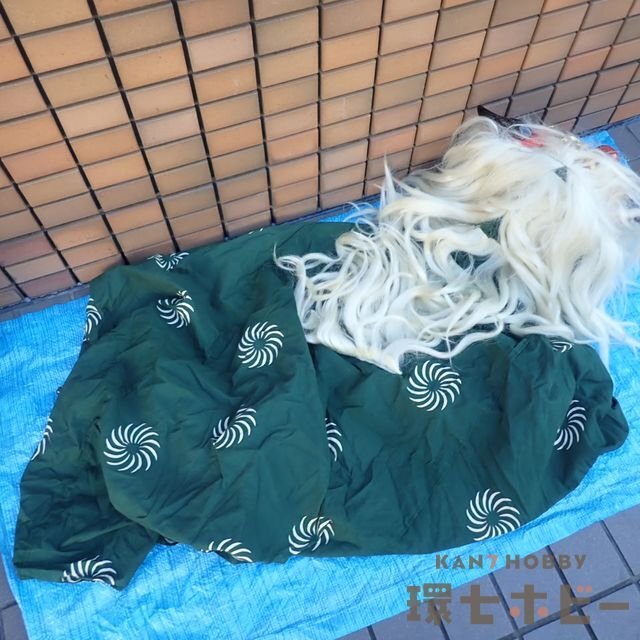 0KQ7◆古い 獅子舞 一式セット/獅子頭 被り物 縁起物 伝統芸能 正月 迎春 魔除け 厄払い 厄除け 民芸品 お正月 賀正 グッズ 送:-/160_10