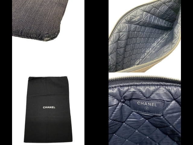 シャネル CHANEL クラッチバッグ ドーヴィルライン 黒×アイボリー 21