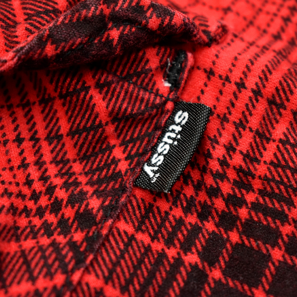 00s stussy ステューシー オンブレチェック プリントネル ネルシャツ