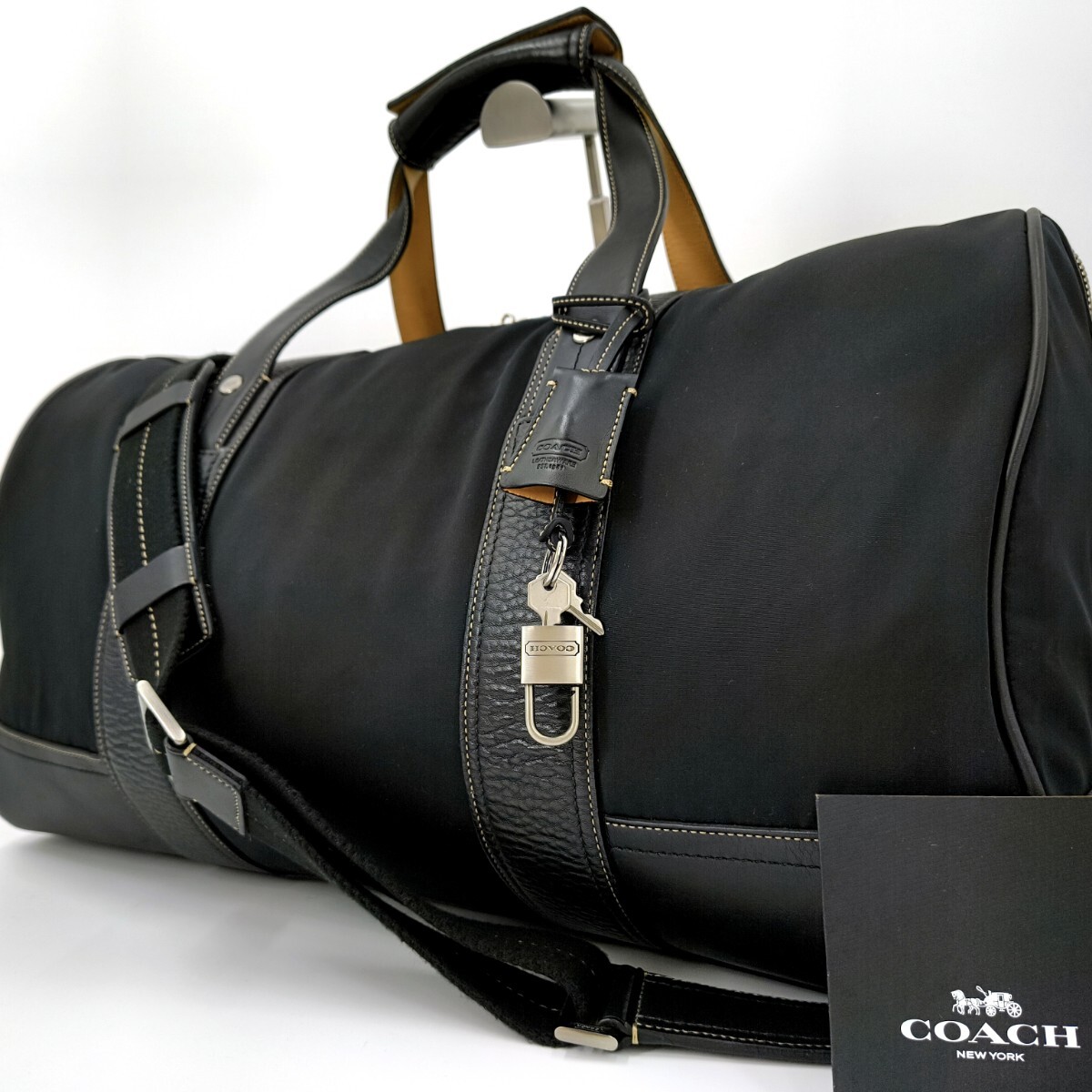 入手困難 南京錠付 極美品 大容量】COACH コーチ レクサス ボストン 