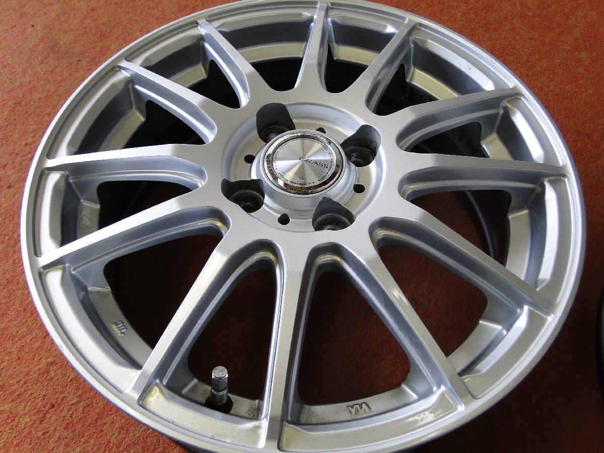 ★☆ GRASS ★☆ 15×5.5J +42 PCD100/4H 4本 ヴィッツ アクア キューブ ノート スイフト ★迅速発送 店頭受け取り対応 長野県 GRASS PCD100 +42 Grass 4J アルミ
