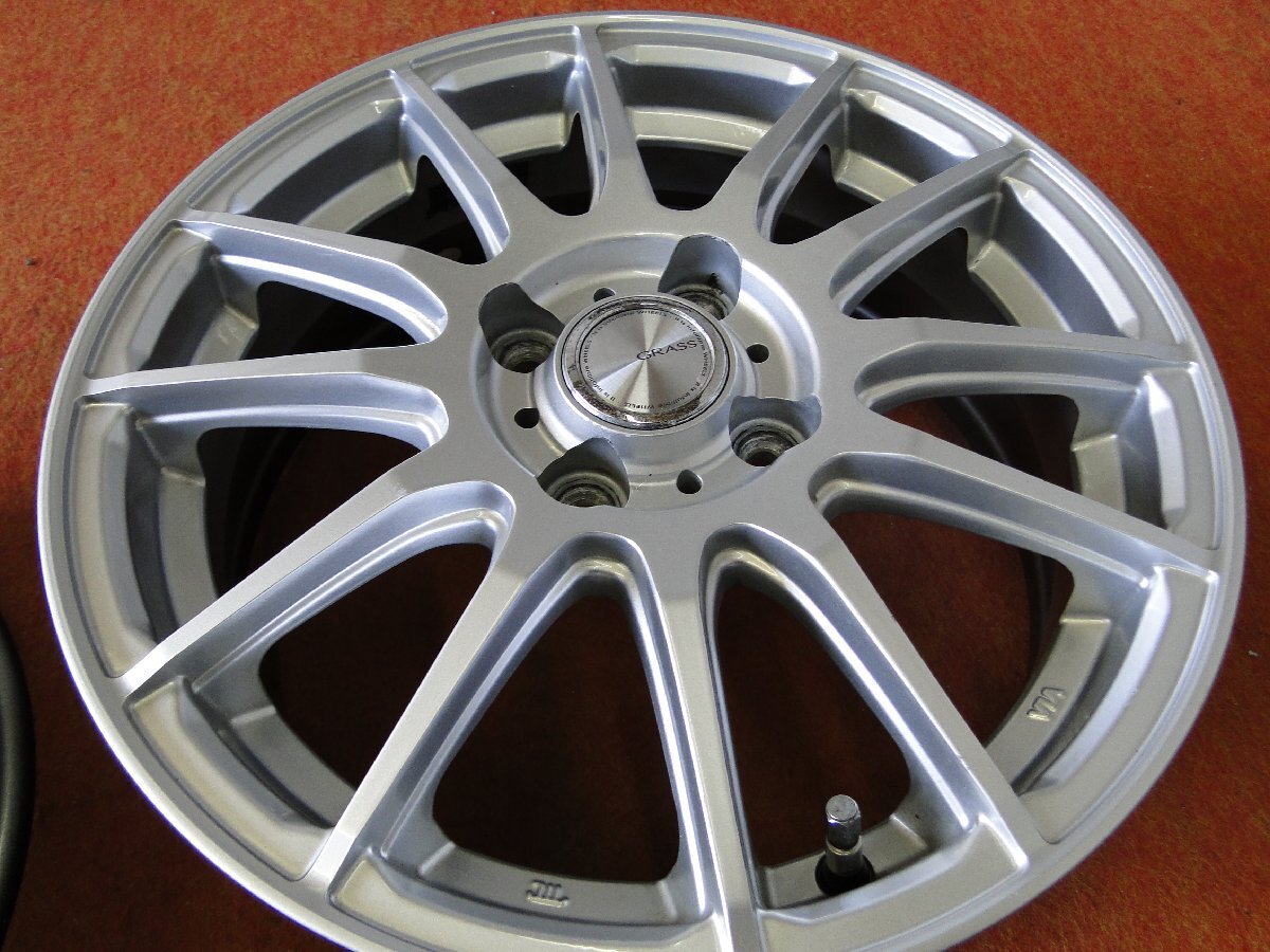 ★☆ GRASS ★☆ 15×5.5J +42 PCD100/4H 4本 ヴィッツ アクア キューブ ノート スイフト ★迅速発送 店頭受け取り対応 長野県 GRASS PCD100 +42 Grass 4J アルミ