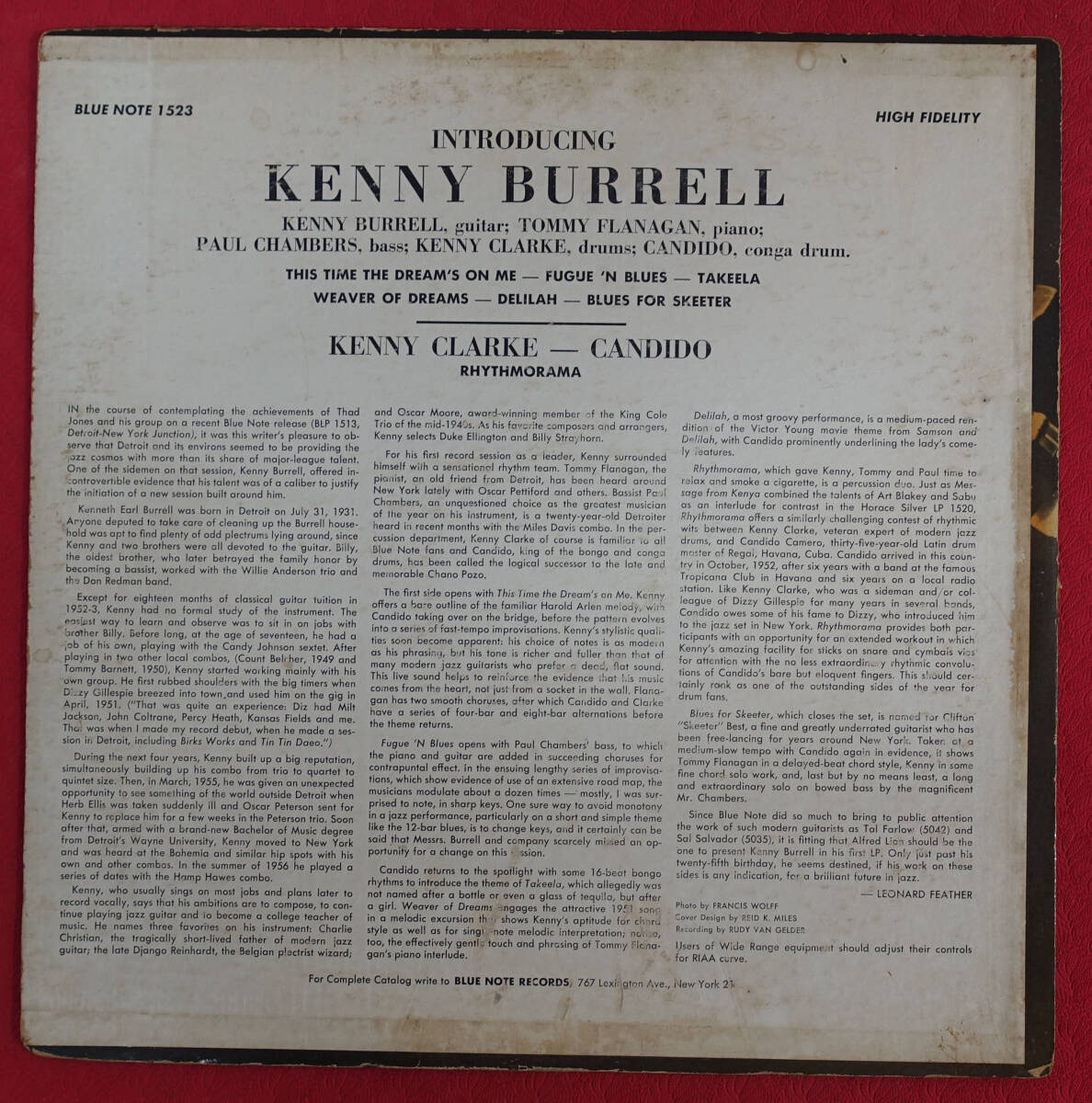 US BLUE NOTE BLP 1523 完全オリジナル Introducing / Kenny Burrell Lexington/DG/RVG/EAR/Flat Edge_2