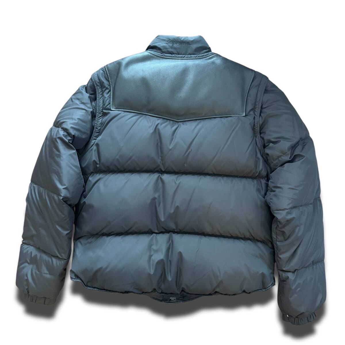 18AW Schott × Supreme Down Leather Vest Puffy Jacket ショット