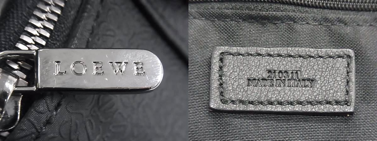 1円 LOEWE ロエベ リピートアナグラム PVC×レザー 2輪 カデナ付き