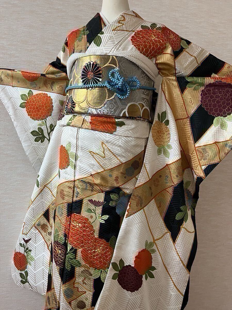 平和屋着物□豪華振袖 花車文 暈し染め 金彩 逸品 BAAG2095op f8e58c 