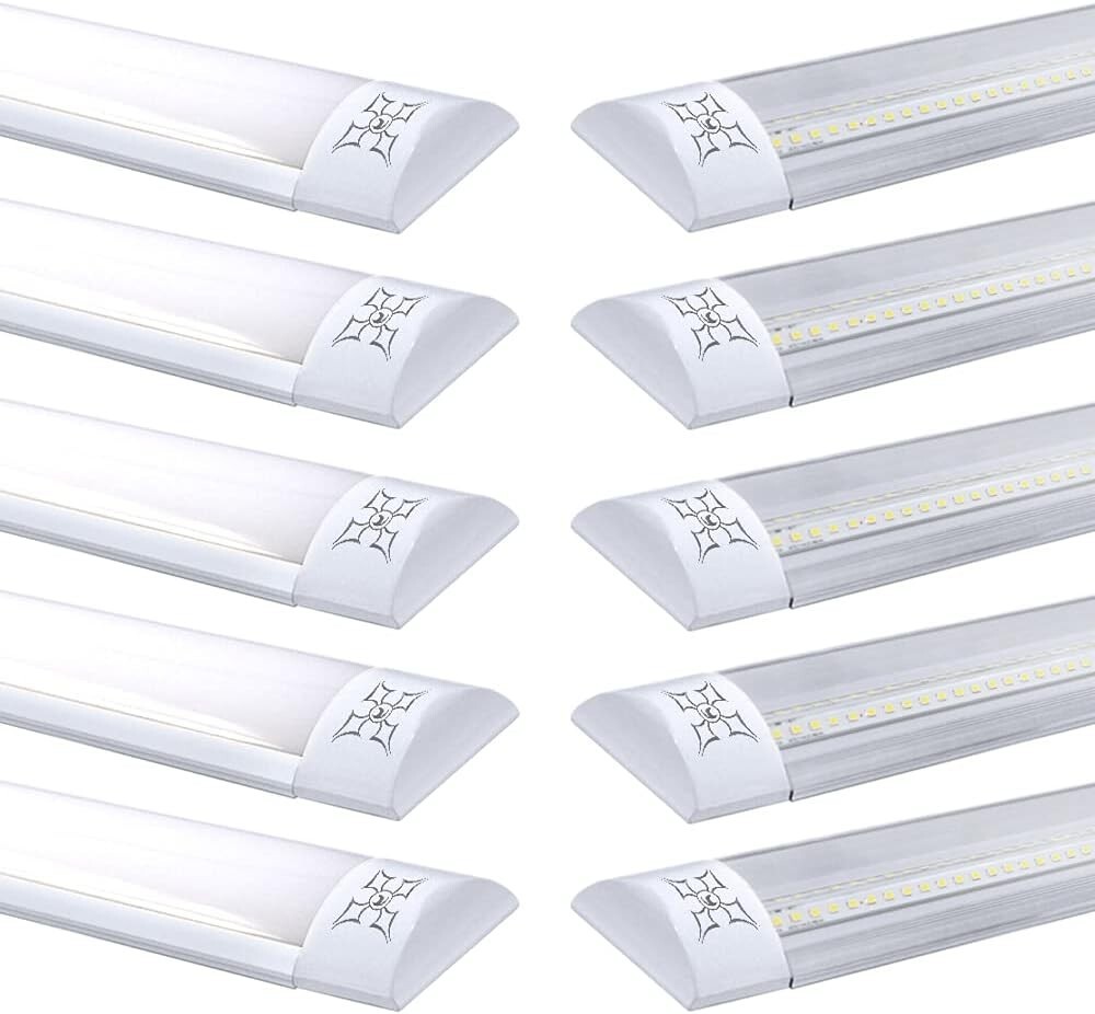 [在庫一掃セール] LED蛍光灯 120cm 80W相当 LEDベースライト 昼光色 直付 器具一体型 超薄型 2灯相当 二代目 6000k 10本「WP-ZTKYT-Qx10」