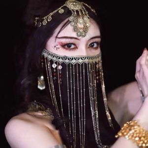 占い師 フェイスベール【黒A】ベリーダンス アラビアン マスク 黒子 占い 時代劇 民族衣