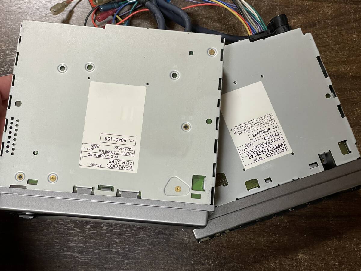 動作品□ケンウッド製1DIN+1DIN CD/カセットデッキ RX-350/RD-350