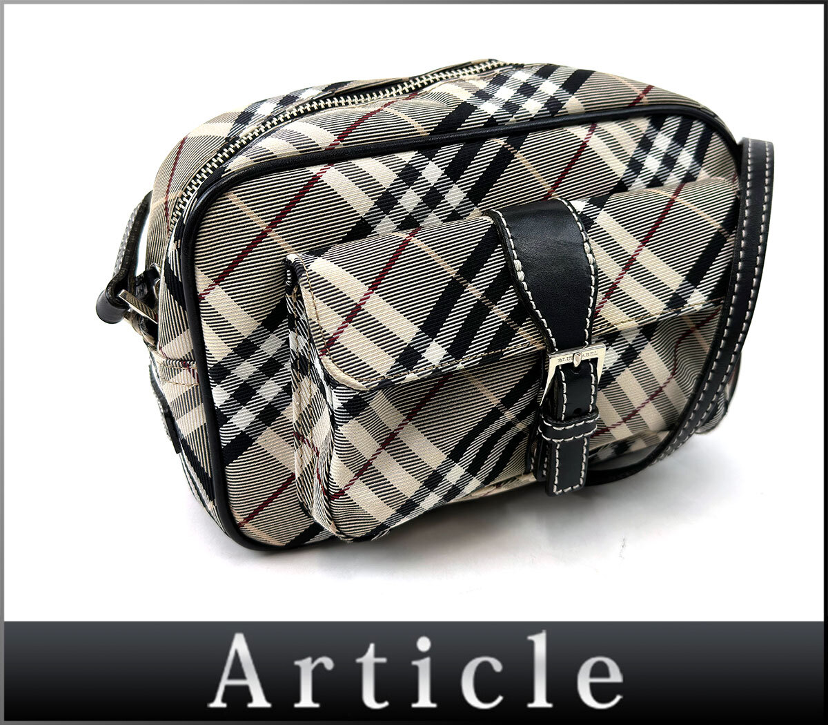 208603〇 BURBERRY バーバリー ブルーレーベル チェック柄 ショルダー 