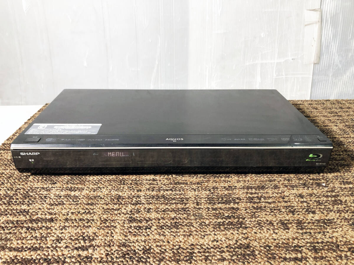 SHARP Blu-rayレコーダーBD-W1100 メンテナンス済 中古☆SHARP シャープ BD-W1100 ブルーレイディスクレコーダー 2