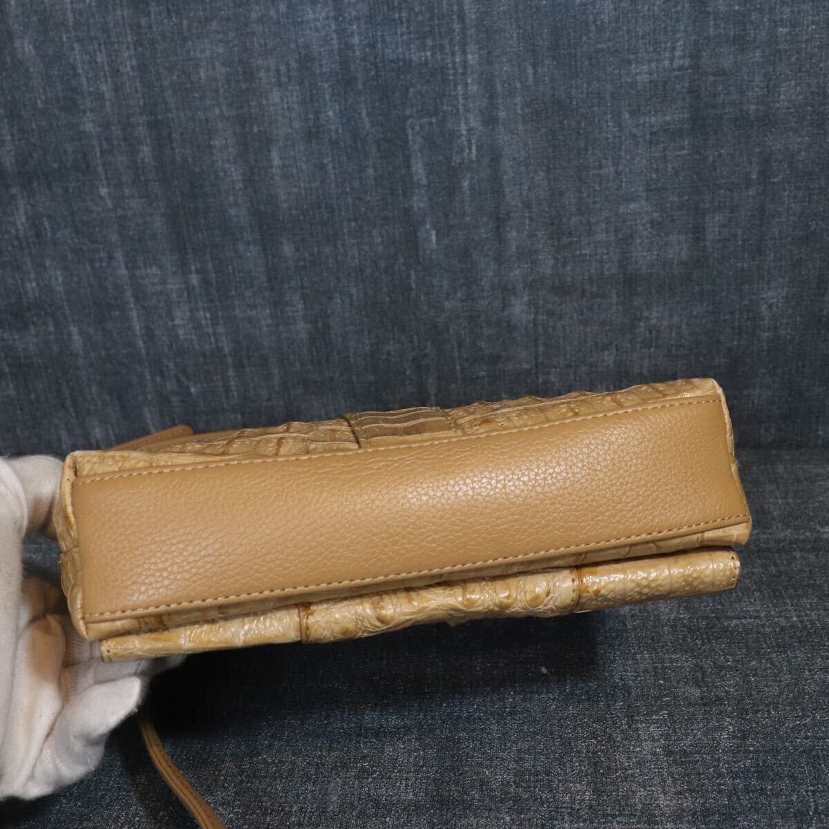 1円スタート クロコダイル ショルダーバッグ 多機能 ヌメ genuine 