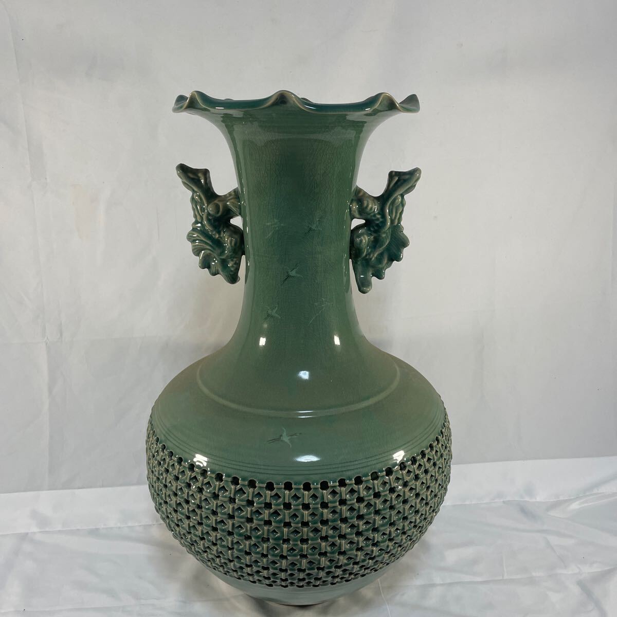 青磁大壺(韓国) 青磁大壺(韓国) 韓国陶芸青磁大壺 青磁大壺(韓国) 公式通販