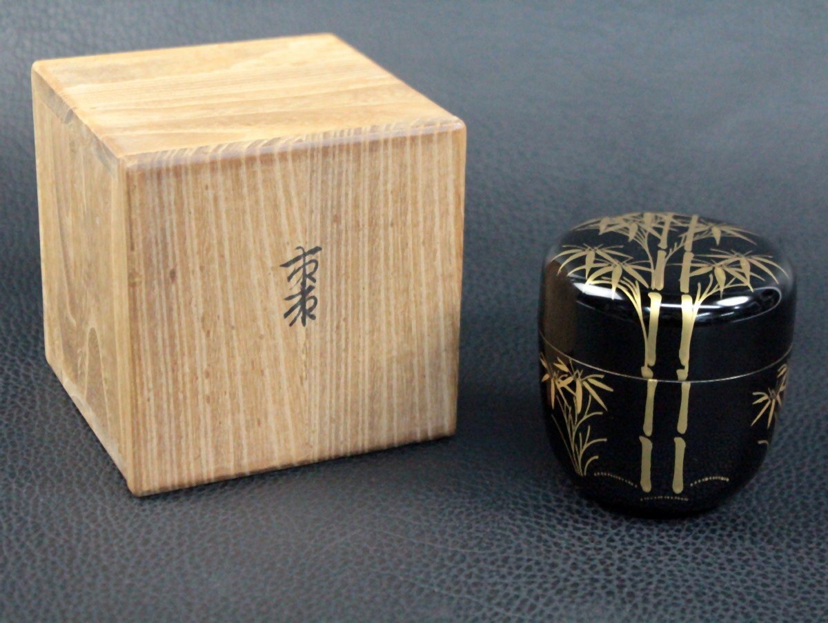 【新作登場，お得】 棗 なつめ 茶器 金竹 金竹蒔絵 山中塗 木製 黒漆 漆塗 利休型 共箱あり 共箱 骨董品 箱付 レトロ アンティーク コレクター(茶器)｜売買されたオークション情報、yahooの商品情報をアーカイブ 茶器