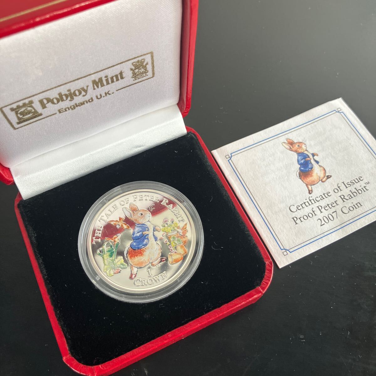 2007 マン島 ピーターラビット 1クラウン プルーフカラー銀貨 記念硬貨