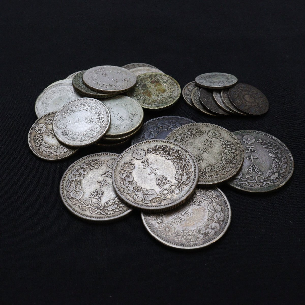 竜50銭銀貨/竜20銭銀貨/旭日竜10銭銀貨/計28枚 ※明細有り 日本古銭◇お